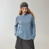 Nova Coleção Outono/Inverno 2026: Suéter Feminino Gola Redonda de Lã e Seda com Estampa Floral, Caimento Solto, Camada Base de Tricô Versátil