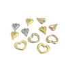 Colgante de Corazón Puntiagudo de Acero Inoxidable Transfronterizo Colgante de Collar de Amor Hueco Accesorios Colgantes para Pendientes de Corazón de Melocotón de Oro de 18k DIY