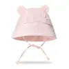 Sombrero de Cuenca de Gasa de Color Puro para Bebé de Verano Estilo Nuevo Europeo y Americano Orejas de Conejo Sombrero de Pescador Sombrero de Sol para Niños