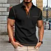 Camisa POLO de manga corta para hombre de Europa y América del verano 2024, camiseta de solapa para hombre de comercio exterior, abrigo transfronterizo, Polo a juego de colores para hombre