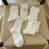 Calcetines de Encaje Dulce Estilo Girly Versión Coreana Ins de Alto Valor para Mujer Calcetines Blancos de Verano JK con Lazo Calcetines para Mujer