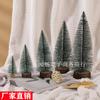 Mini adornos para árbol de Navidad, pequeños adornos de cedro teñidos con nieve, ambiente de escena de escritorio, decoración de mesa, árbol de agujas de pino