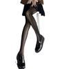 Medias Negras de Retazos Estilo Coreano y Japonés Estilo Celebridad Primavera y Verano Raya Vertical Lateral Sombra Leggings Adelgazantes