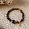 Pulseira Olho de Tigre Natural Feminina Nova Pulseira Moda Chinesa Pingente Abóbora Marca Fu Moda Pulseira Simples Elegante