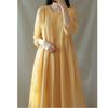 Vestido ligero y elegante con estampado japonés y coreano, estilo retro artístico, holgado, para viajes y vacaciones, de algodón y lino.