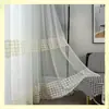 Cortinas Sem Furos Velcro Autoadesivo Janela de Canto Prontas Voil Cortinas Voil Brancas para Porta Atacado Quarto Casa Atacado Transfronteiriço