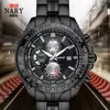 Relógio Masculino Nary/Nai Rui Popular Estiloso do Tiktok com Pulseira de Aço, Calendário, Relógio Esportivo de Quartzo à Prova d'Água 8026