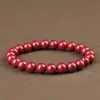 Pulsera de anillo único de cinabrio bajo contenido para mujer, anillo liso, cuenta, este año, pulsera de arena dorada púrpura para hombre, venta al por mayor, suministro rápido de tremolo para mano