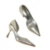 Zapatos de Tacón Alto Plateados para Mujer con Cortes Laterales, Impresionante Estilo Nuevo, Tacones Finos, Elegantes y Cómodos, Perfectos para Vestidos, Gama Alta 2026