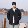 ¡Qué onda! Chaqueta de vuelo tipo americano con cuello mao feliz para hombre, chaqueta de béisbol casual holgada nueva para primavera y otoño