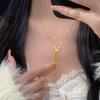 Collar con borla de mariposa de color dorado, nuevo colgante de mariposa de fantasía, cadena de clavícula, conjunto de temperamento, cadena de una sola cadena, venta al por mayor