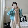 Chal Grande Suave de Color Sólido Estilo Coreano Mismo Estilo que Zhao Liying Bufanda Grande de Felpa para Mujer, Bufanda de Moda, Cálida, Suave y Gruesa