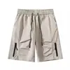 Pantalones Cortos de Asalto Funcionales Americanos para Hombre Verano Secado Rápido Deporte Baloncesto Pantalones Finos Diseño Plegado Ropa de Trabajo Pantalones de Cinco Puntos