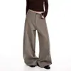 2026 Calça Casual Retro Americana Lavada Cor Café Micro Flare Masculina Feminina Slim Perna Reta Modeladora Cleanfit Calça Social