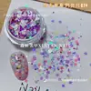 Nuevo Paquete Mixto de Lentejuelas para Uñas con Forma de Corazón Hueco y Estrella de Cinco Puntas, Materiales Ultra Delgados para Uñas con Flores Macaron