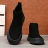 Botas Martin de Invierno para Hombre de Cuero Genuino de Caña Media Botas Chelsea con Forro Polar Cálidas de Suela Gruesa Botas de Algodón Vintage
