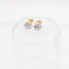 Pendientes pequeños de acero inoxidable con circonita, pendientes pequeños de moda simple, versión coreana de personalidad unisex, no se decoloran