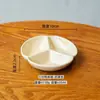 Pratos Cerâmicos Divididos Pequenos com Estilo Cremoso e Alto Valor Estético, Pratos de Molho com Três Compartimentos, Pratos para Temperos de Churrasco, Pratos para Molho de Soja e Vinagre