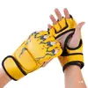 Luvas de Boxe para Adultos Sanda Muay Thai MMA Meio Dedo Dedo Dividido UFC Combate Luta Treinamento em Saco de Pancadas