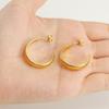 Pendientes de lujo sencillos con personalidad de moda europea y americana de acero inoxidable transfronterizo, pendientes redondos de acero de titanio y oro de 18 quilates para mujer
