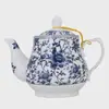 Tetera de Porcelana Fina Grande para Hogar Tetera de Alta Temperatura Hervidor de Agua Fría con Filtro Cerámica Restaurante Casa de Té Tetera Olla Individual