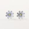 Pendientes de Plata S925 con Aguja, Gota de Pegamento, Gota de Aceite, Margarita Blanca, Yema Dorada, Moda Japonesa y Coreana, Pendientes Ligeros de Lujo para Mujer