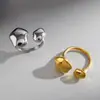 Anillos Metálicos de Acero de Titanio Elegantes y Discretos, Joyería de Gama Alta de Nicho que No se Desvanece, Accesorios de Acero Inoxidable Chapados en Oro de 18K, Venta al por Mayor Transfronteriza