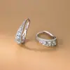Nalan Prata de Lei S925 Nicho Luxo Leve Joias Elegantes Para Mulheres Sensação de Alto Padrão Argola de Orelha em Forma de Gota com Incrustação de Diamante M06540