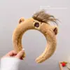 Diadema de Peluche de Capibara para Niñas con Parte Superior Alta de Calavera, Lindo Dibujo Animado para Niños Otoño e Invierno Lavado de Cara Pinza para el Cabello de Capibara Tocado