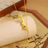 Colar com Pingente de Lótus e Carpa para Mulheres Moda Antiga Franja Design de Carpa Corrente para Clavícula Joia Elegante de Alta Qualidade