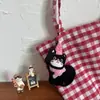 Pingente de Pelúcia Gato Siamês com Laço Pingente Criativo Personalizado Gato com Formato Côncavo Pingente de Mochila Escolar Presente Atacado