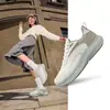 Zapatillas de Correr para Mujer Hongxing Erke Yunzhu con Suelas Suaves, Zapatillas Deportivas con Rebote, Superficie de Cuero, Amortiguadoras, Resistentes al Desgaste, Transpirables y Ligeras para Mujer