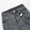 8890-25 Verano Nuevo Estilo Europeo y Americano Retro Sexy Sexy Cintura Alta Alta Elasticidad Ajustados Pantalones de Nueve Puntos Jeans