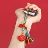 Pingente de Cinábrio Vermelho Imperial Tendência de Alto Teor, Ano do Lótus com Peixe Cadeado da Paz Chaveiro Joia Feminina Pingente