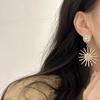 Aretes de Girasol Distintivos de Aguja de Plata S925 Aretes Dulces de Perla y Diamante Aretes Aretes Combinables Aretes sin Aretes