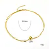 Collar Francés Ins Elegante y de Alta Gama con Bola de Transferencia de Doble Capa Lujo Accesible para Mujeres Acero de Titanio Oro de 18K Cadena para Clavícula que No se Desvanece