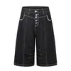 Pantalones de Mezclilla Desestructurados Estilo Retro Americano con Botones, Cortos, para Hombres y Mujeres, Nuevo Estilo Verano 2026, Pantalones Anchos Casuales Sueltos