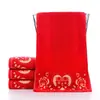 Toalha vermelha de casamento toalha de algodão absorvente presente de casamento suprimentos festivos fabricantes atacado uma geração de cabelo