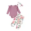 Conjunto Nuevo de Mameluco de Algodón para Bebé, Estilo Primavera y Otoño, Mono de Manga Larga con Estampado de Corazón y Lazo, Conjunto de Pantalón Largo