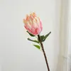 Buquê de Flor Única Artificial de Cardo-Real de Alta Qualidade, Flor de Cardo-Real Grande Aveludada, Adereço de Arranjo de Flores Estilo Wabi-Sabi