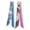 Estilo Coreano Verão Novo Borboleta Floral Feminino Decorativo Versátil Fita para Amarrar Bolsas, Lenço de Seda, Lenço de Pescoço Pequeno, Lenço