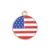 Dia da Independência Bandeira Americana Pingente de Liga com Gotejamento de Óleo Pulseira Brincos Colar DIY Acessórios de Joias Transfronteiriça