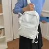Mochila nueva y elegante con una estética de estilo coreano, perfecta para viajes casuales, ligera, con un patrón de estrellas, ideal para estudiantes