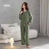 Pijama para Mujer Estilo Primavera y Otoño Algodón Puro Manga Larga Pantalón Largo 2026 Nuevo Otoño Damas Madres de Mediana Edad Ropa de Casa 100% Algodón