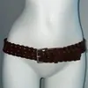 Cinturón de Melard Tejido a la Moda Retro Estilo Francés con Diseño Único, Cinturón Vintage de Gamuza Estilo Old Money