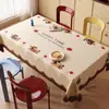 Mantel de dibujos animados color crema, impermeable y resistente al aceite, no necesita lavado, nuevo estilo 2026, cubierta de mesa de comedor de lujo ligero y de alta gama