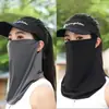 Mascarilla de Protección Solar, Protector de Cuello para Hombre, Pañuelo Facial para Ciclismo al Aire Libre, Pañuelo para la Cabeza de Pesca, Bufanda de Seda Helada, Velo de Cara Completa, Velo con Colgante para las Orejas