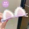 Tiara de orelhas de gato grampo de cabelo infantil fofo grampo de pelúcia japonês para franja grampo lateral acessórios de cabelo para meninas grampo