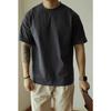Algodón Puro Pesado Estilo Americano Color Sólido Diario para Hombre Moda de Verano Simple Manga Corta Cuello Redondo Básico Casual Versátil