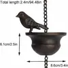 Campana de viento con forma de pájaro transfronterizo, decoración de hierro forjado para jardín y patio exterior, colgante retro de metal, artesanías de gran venta, cadena de lluvia